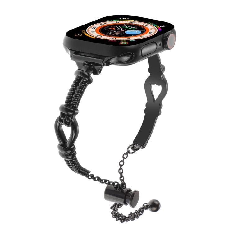 For Apple Watch Ultra 49mm Twist Metal Bracelet Chain Watch Band(Black) - Watch Bands by PMC TechLife | Online Shopping South Africa | PMC TechLife