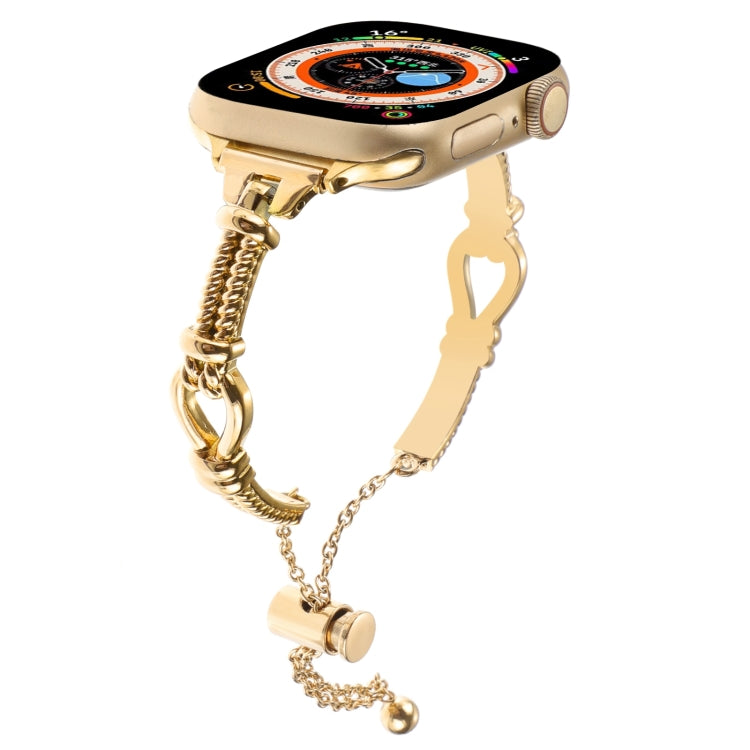 For Apple Watch Series 7 45mm Twist Metal Bracelet Chain Watch Band(Gold) - Watch Bands by PMC Jewellery | Online Shopping South Africa | PMC Jewellery