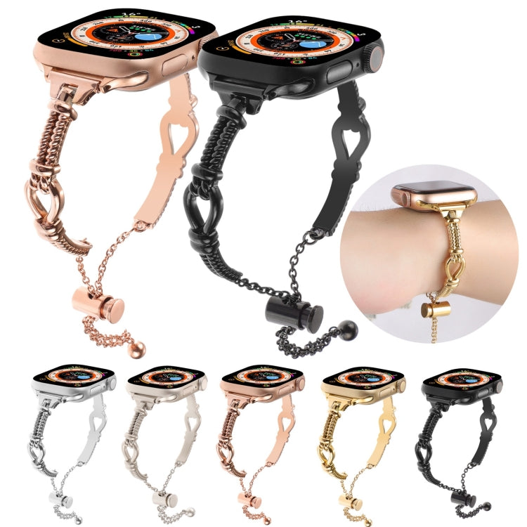 For Apple Watch Ultra 49mm Twist Metal Bracelet Chain Watch Band(Rose Gold) - Watch Bands by PMC TechLife | Online Shopping South Africa | PMC TechLife