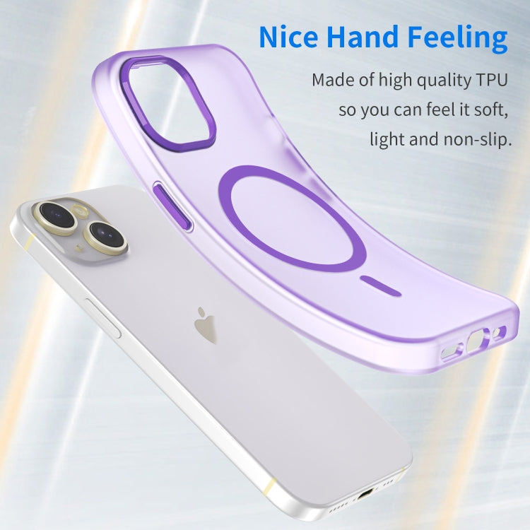 For iPhone 14 MagSafe Frosted Translucent TPU + PC Full Coverage Phone Case(Dark Purple) - iPhone 14 Cases by PMC Jewellery | Online Shopping South Africa | PMC Jewellery