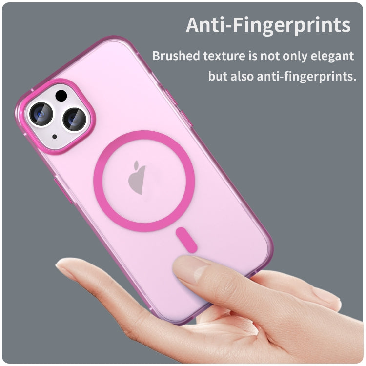 For iPhone 14 MagSafe Frosted Translucent TPU + PC Full Coverage Phone Case(Pink) - iPhone 14 Cases by PMC Jewellery | Online Shopping South Africa | PMC Jewellery