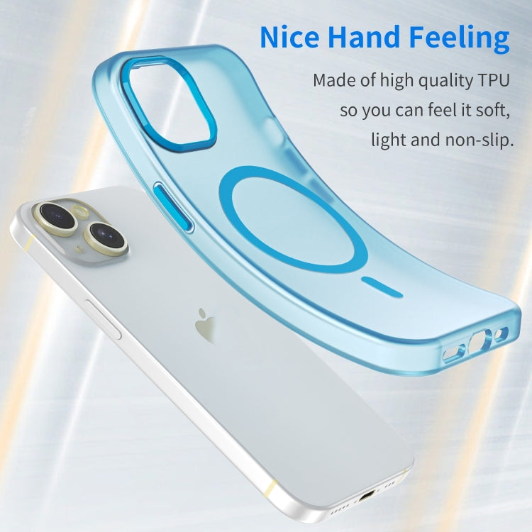 For iPhone 16 MagSafe Frosted Translucent TPU + PC Full Coverage Phone Case(Blue) - iPhone 16 Cases by PMC Jewellery | Online Shopping South Africa | PMC Jewellery | Buy Now Pay Later Mobicred