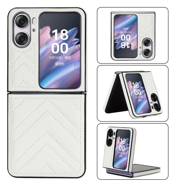 For OPPO Find N2 Flip V-shaped Folding Phone Case(White) - Find N2 Flip Cases by PMC Jewellery | Online Shopping South Africa | PMC Jewellery