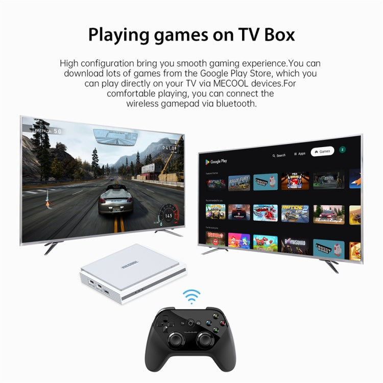 MECOOL KM2 Plus Android 11 Dual-band WiFi Smart Voice TV Box 4GB+32GB, EU Plug(White) - Amlogic S905 by MECOOL | Online Shopping South Africa | PMC Jewellery | Buy Now Pay Later Mobicred