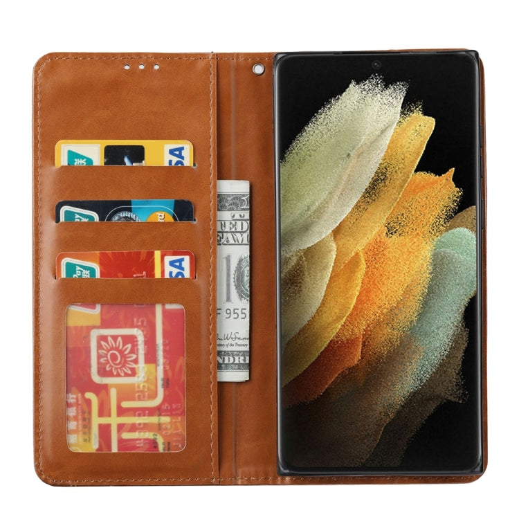 For Samsung Galaxy S25 Ultra 5G Knead Skin Texture Flip Leather Phone Case(Brown) - Galaxy S25 Ultra 5G Cases by PMC Jewellery | Online Shopping South Africa | PMC Jewellery | Buy Now Pay Later Mobicred