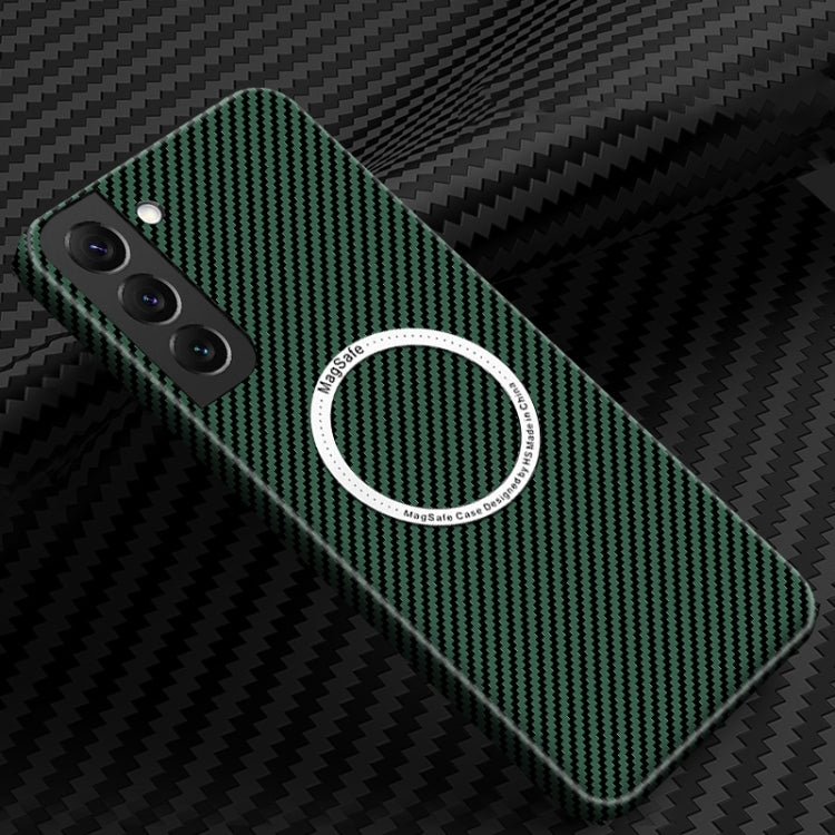 For Samsung Galaxy S25+ 5G Carbon Fiber Texture MagSafe Magnetic Phone Case(Green) - Galaxy S25+ 5G Cases by PMC Jewellery | Online Shopping South Africa | PMC Jewellery | Buy Now Pay Later Mobicred