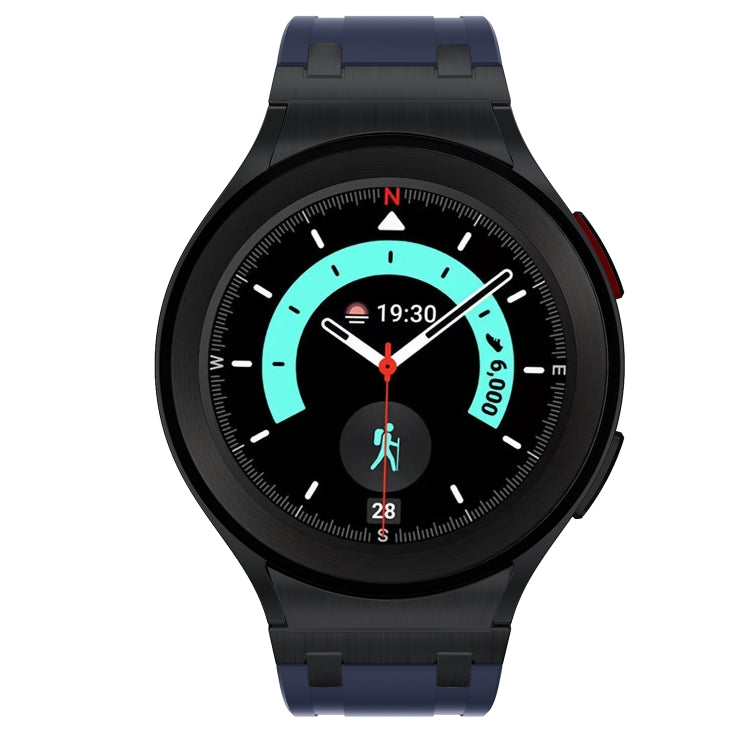 For Samsung Galaxy watch 4 / 5 / 6 AP Series Liquid Silicone Watch Band(Black Blue) - Watch Bands by PMC Jewellery | Online Shopping South Africa | PMC Jewellery