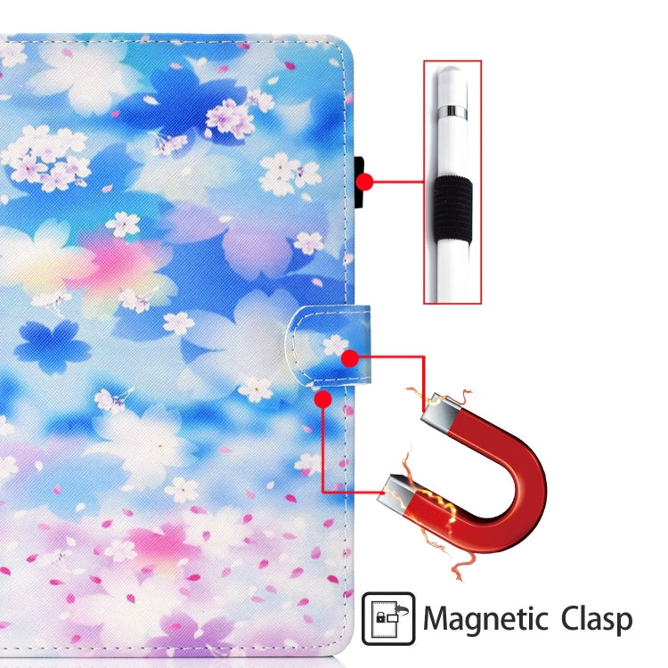 For Lenovo Tab P12 2023 / TB370FU Coloured Drawing Stitching Smart Leather Tablet Case(Petal Shower) - Lenovo by PMC TechLife | Online Shopping South Africa | PMC TechLife | Buy Now Pay Later Mobicred