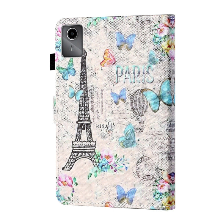 For Lenovo Tab M11/ Xiaoxin Pad 11 2024 Coloured Drawing Stitching Smart Leather Tablet Case(Tower Butterflies) - Lenovo by PMC Jewellery | Online Shopping South Africa | PMC Jewellery | Buy Now Pay Later Mobicred