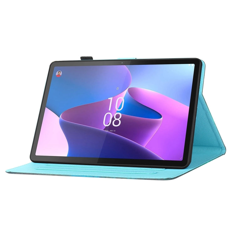 For Lenovo Tab M11/ Xiaoxin Pad 11 2024 Coloured Drawing Stitching Smart Leather Tablet Case(Tower Butterflies) - Lenovo by PMC Jewellery | Online Shopping South Africa | PMC Jewellery | Buy Now Pay Later Mobicred