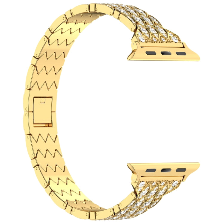 For Apple Watch Series 9 45mm Devil Eye Diamond Bracelet Metal Watch Band(Gold) - Watch Bands by PMC TechLife | Online Shopping South Africa | PMC TechLife