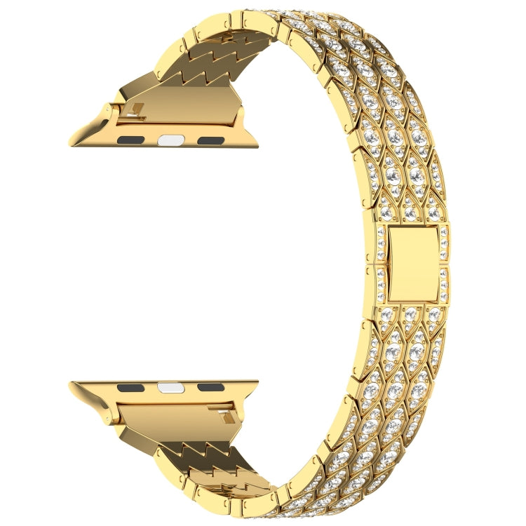 For Apple Watch Series 9 45mm Devil Eye Diamond Bracelet Metal Watch Band(Gold) - Watch Bands by PMC TechLife | Online Shopping South Africa | PMC TechLife