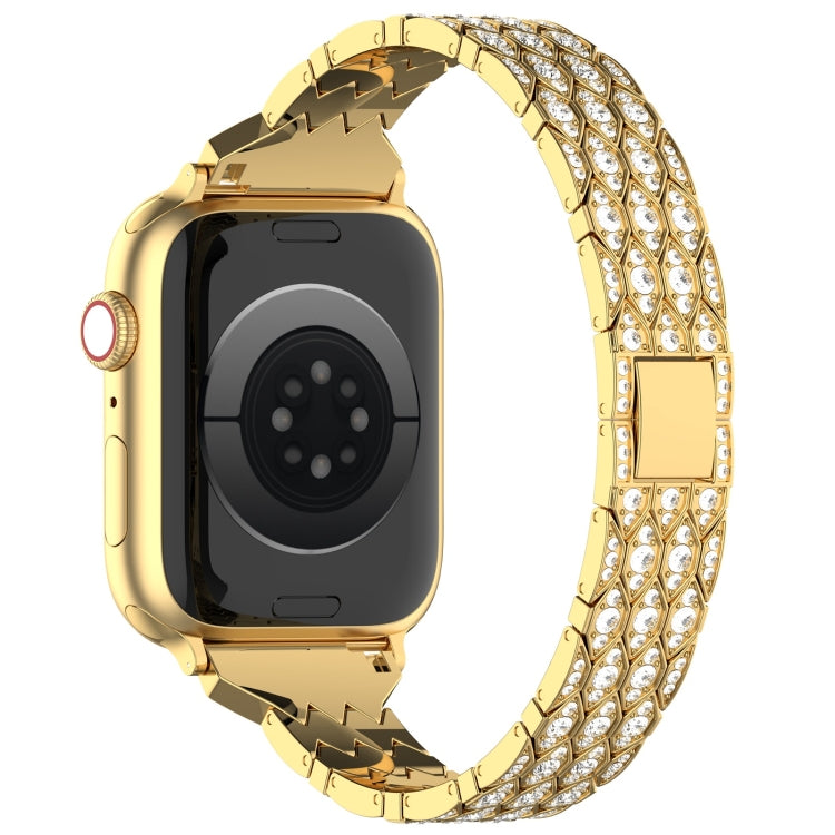 For Apple Watch Series 9 45mm Devil Eye Diamond Bracelet Metal Watch Band(Gold) - Watch Bands by PMC TechLife | Online Shopping South Africa | PMC TechLife