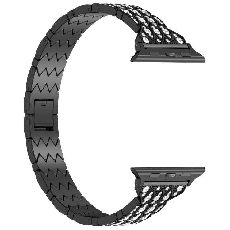 For Apple Watch Ultra 49mm Devil Eye Diamond Bracelet Metal Watch Band(Black) - Watch Bands by PMC TechLife | Online Shopping South Africa | PMC TechLife