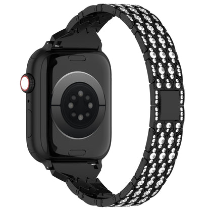 For Apple Watch Series 8 41mm Devil Eye Diamond Bracelet Metal Watch Band(Black) - Watch Bands by PMC Jewellery | Online Shopping South Africa | PMC Jewellery