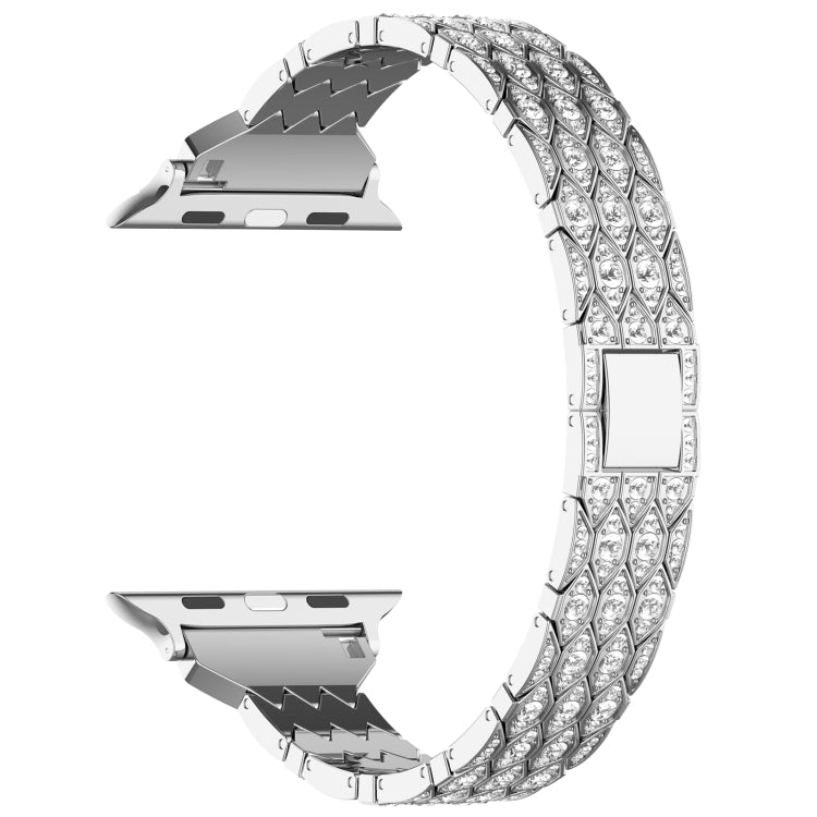 For Apple Watch Series 7 45mm Devil Eye Diamond Bracelet Metal Watch Band(Silver) - Watch Bands by PMC TechLife | Online Shopping South Africa | PMC TechLife