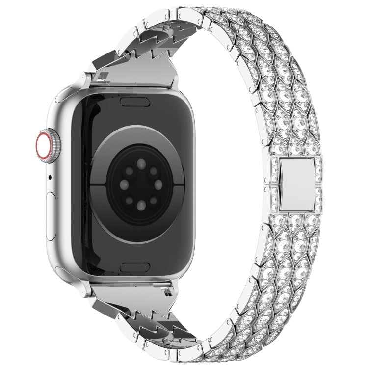 For Apple Watch Series 4 44mm Devil Eye Diamond Bracelet Metal Watch Band(Silver) - Watch Bands by PMC TechLife | Online Shopping South Africa | PMC TechLife