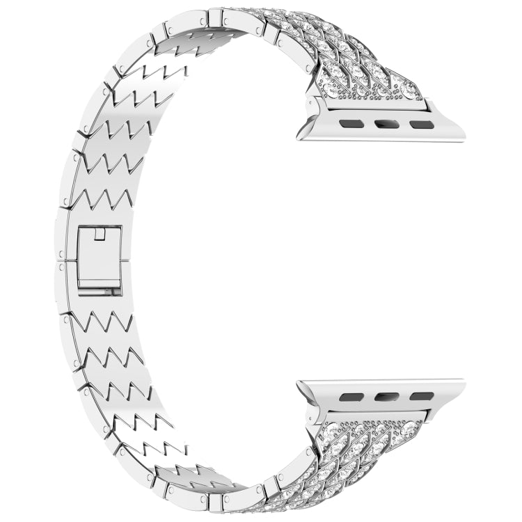 For Apple Watch Series 4 40mm Devil Eye Diamond Bracelet Metal Watch Band(Silver) - Watch Bands by PMC TechLife | Online Shopping South Africa | PMC TechLife