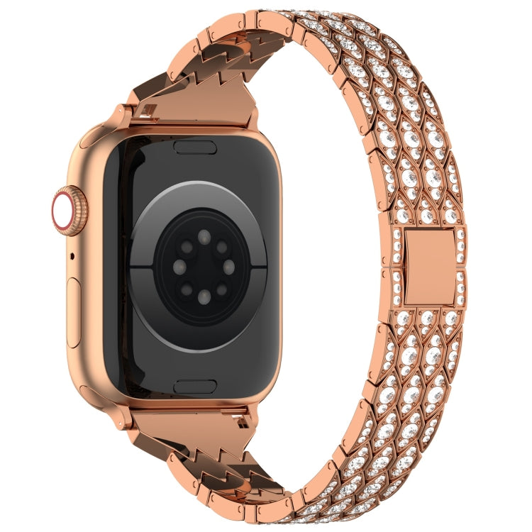 For Apple Watch Series 2 42mm Devil Eye Diamond Bracelet Metal Watch Band(Rose Gold) - Watch Bands by PMC TechLife | Online Shopping South Africa | PMC TechLife