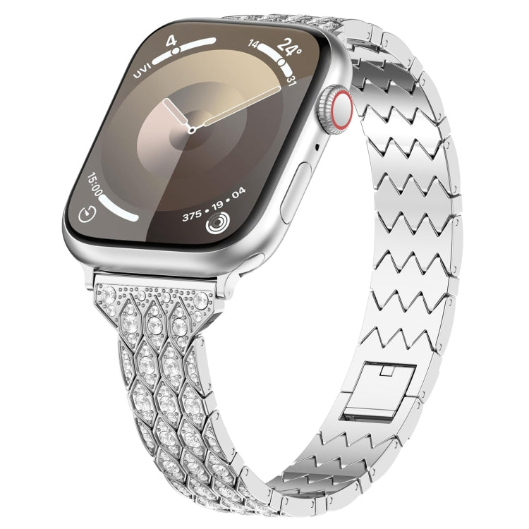 For Apple Watch Series 2 38mm Devil Eye Diamond Bracelet Metal Watch Band(Silver) - Watch Bands by PMC TechLife | Online Shopping South Africa | PMC TechLife
