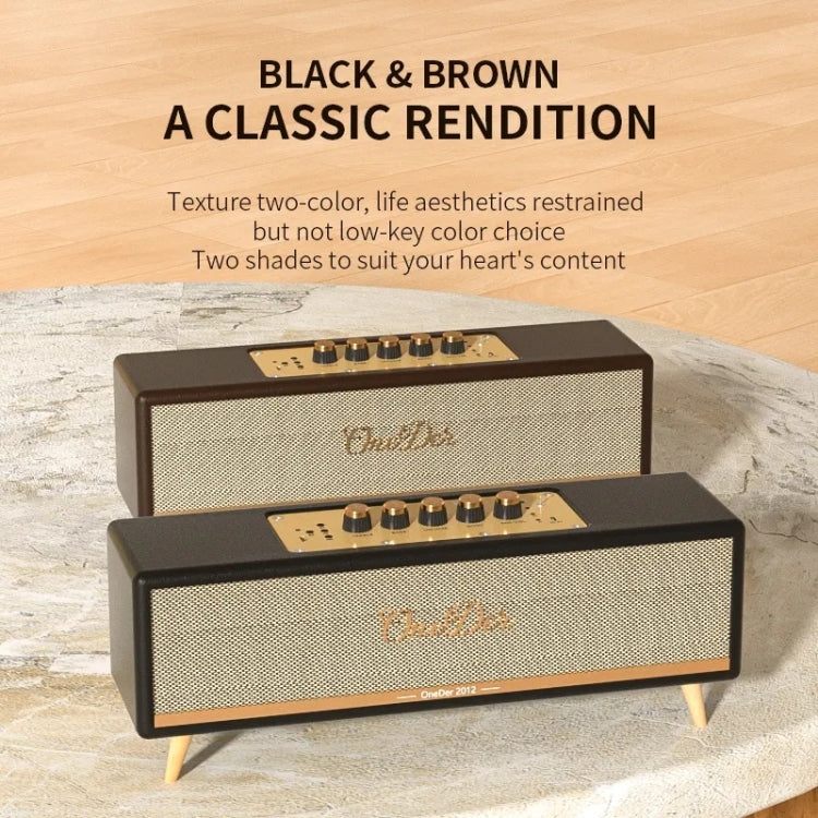 Oneder D8 Wireless Retro Dual Microphone Bluetooth Speaker(Black) - free shipping - PMC Jewellery - Order now!