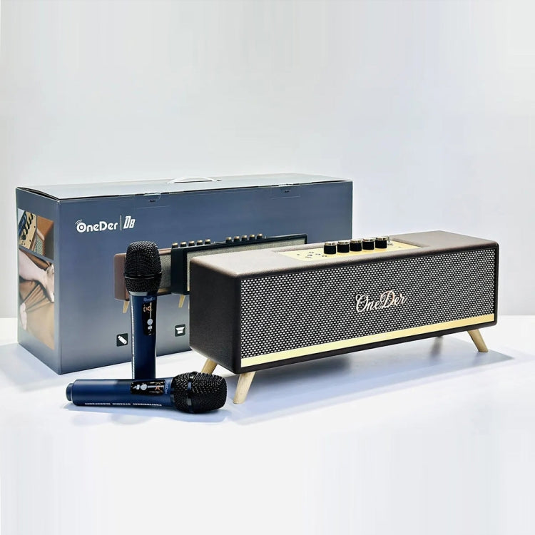 Oneder D8 Wireless Retro Dual Microphone Bluetooth Speaker(Brown) - free shipping - PMC Jewellery - Order now!