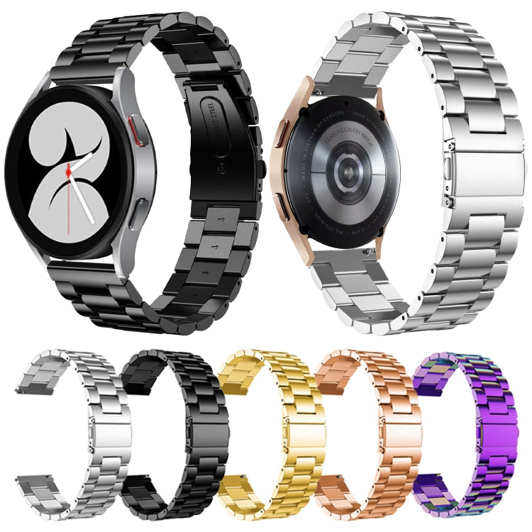 For Samsung Galaxy Watch6 / 6 Classic Flat Head Three-bead Stainless Steel Watch Band(Colorful) - Watch Bands by PMC TechLife | Online Shopping South Africa | PMC TechLife