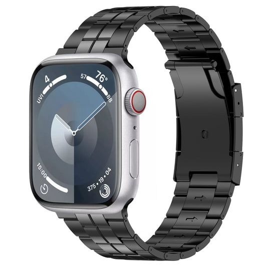 For Apple Watch SE 2023 44mm Tortoise Buckle Titanium Steel Watch Band(Black) - Watch Bands by PMC Jewellery | Online Shopping South Africa | PMC Jewellery