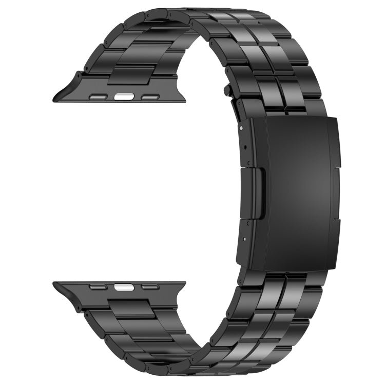 For Apple Watch SE 2023 44mm Tortoise Buckle Titanium Steel Watch Band(Black) - Watch Bands by PMC Jewellery | Online Shopping South Africa | PMC Jewellery