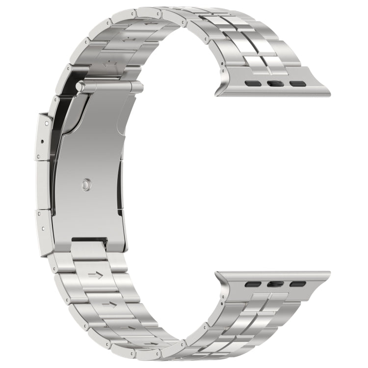 For Apple Watch Series 9 45mm Tortoise Buckle Titanium Steel Watch Band(Silver) - Watch Bands by PMC TechLife | Online Shopping South Africa | PMC TechLife