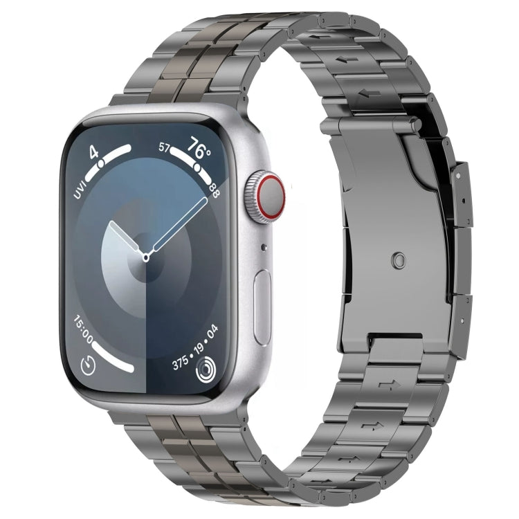 For Apple Watch Series 9 41mm Tortoise Buckle Titanium Steel Watch Band(Grey) - Watch Bands by PMC Jewellery | Online Shopping South Africa | PMC Jewellery