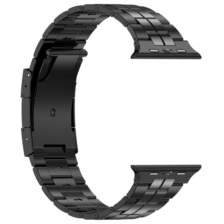 For Apple Watch Ultra 49mm Tortoise Buckle Titanium Steel Watch Band(Black) - Watch Bands by PMC Jewellery | Online Shopping South Africa | PMC Jewellery