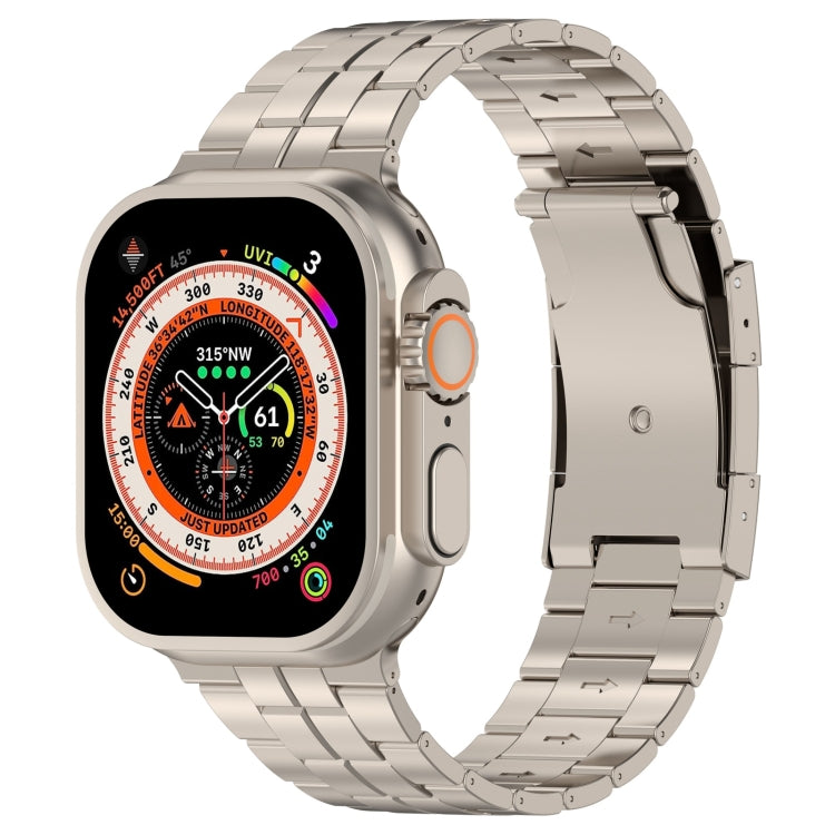 For Apple Watch Ultra 49mm Tortoise Buckle Titanium Steel Watch Band(Starlight) - Watch Bands by PMC TechLife | Online Shopping South Africa | PMC TechLife