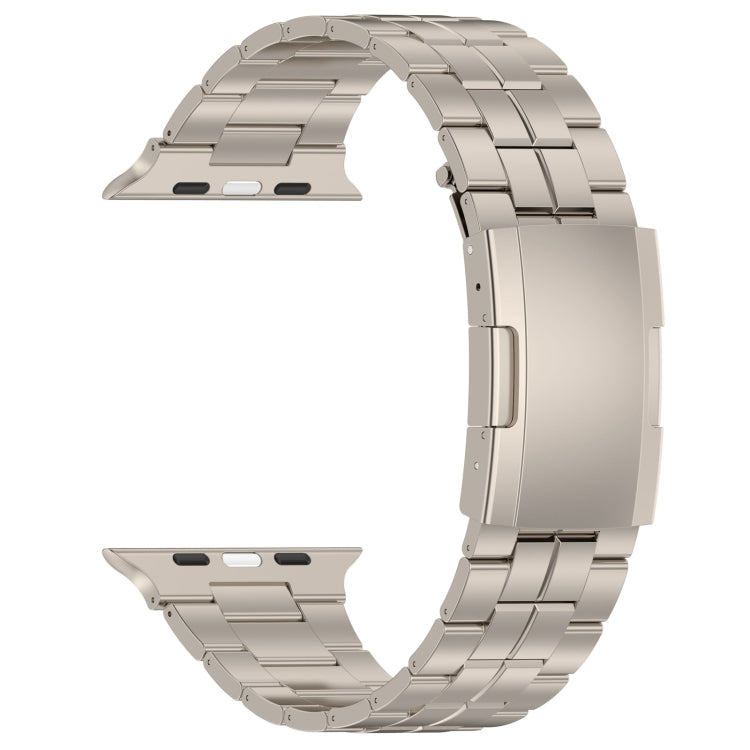 For Apple Watch Series 8 41mm Tortoise Buckle Titanium Steel Watch Band(Starlight) - Watch Bands by PMC TechLife | Online Shopping South Africa | PMC TechLife