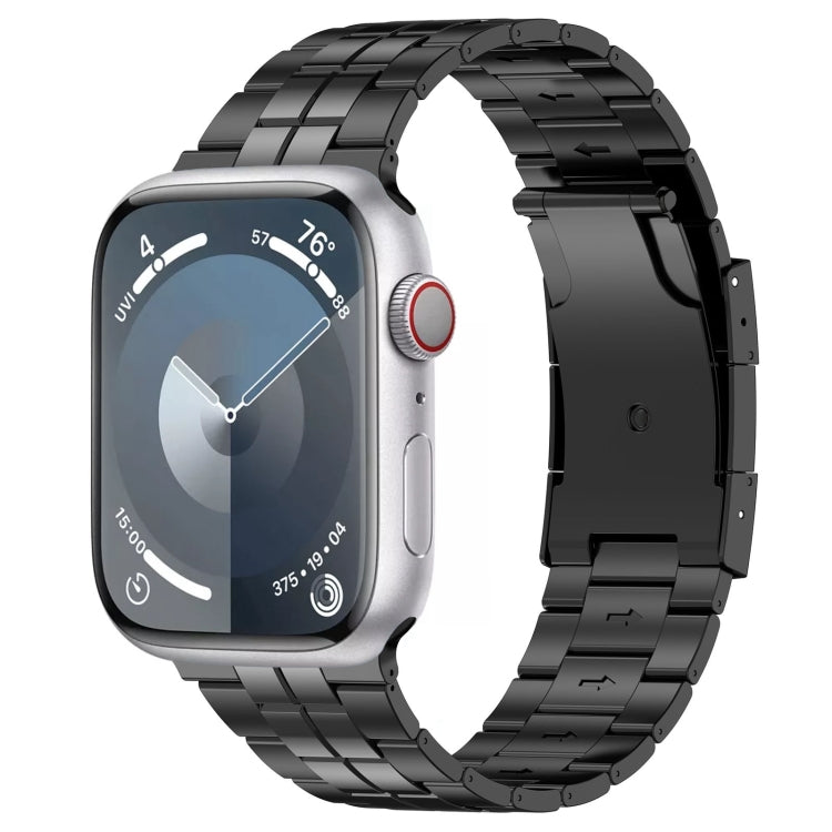 For Apple Watch Series 3 42mm Tortoise Buckle Titanium Steel Watch Band(Black) - Watch Bands by PMC TechLife | Online Shopping South Africa | PMC TechLife