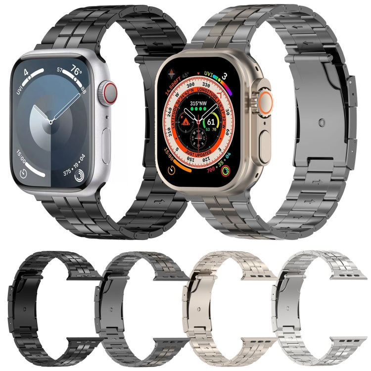 For Apple Watch Series 3 38mm Tortoise Buckle Titanium Steel Watch Band(Starlight) - Watch Bands by PMC TechLife | Online Shopping South Africa | PMC TechLife