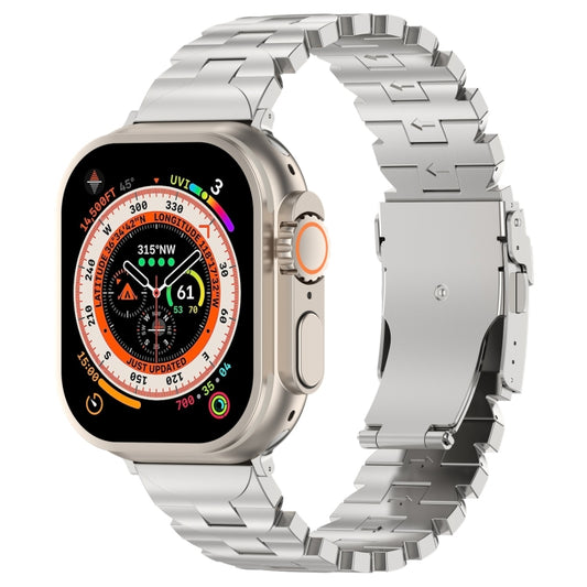 For Apple Watch Ultra 2 49mm Butterfly Type Titanium Steel Watch Band(Silver) - Watch Bands by PMC Jewellery | Online Shopping South Africa | PMC Jewellery