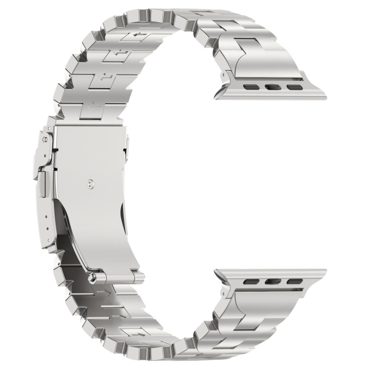 For Apple Watch Ultra 49mm Butterfly Type Titanium Steel Watch Band(Silver) - Watch Bands by PMC Jewellery | Online Shopping South Africa | PMC Jewellery