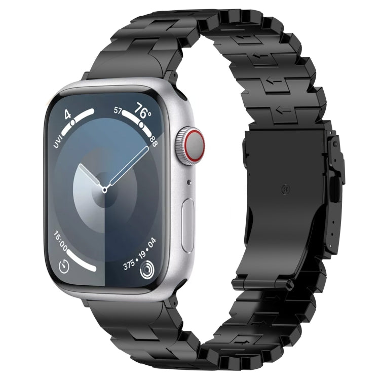 For Apple Watch Series 8 45mm Butterfly Type Titanium Steel Watch Band(Black) - Watch Bands by PMC TechLife | Online Shopping South Africa | PMC TechLife