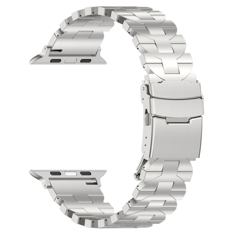 For Apple Watch SE 2022 44mm Butterfly Type Titanium Steel Watch Band(Silver) - Watch Bands by PMC Jewellery | Online Shopping South Africa | PMC Jewellery