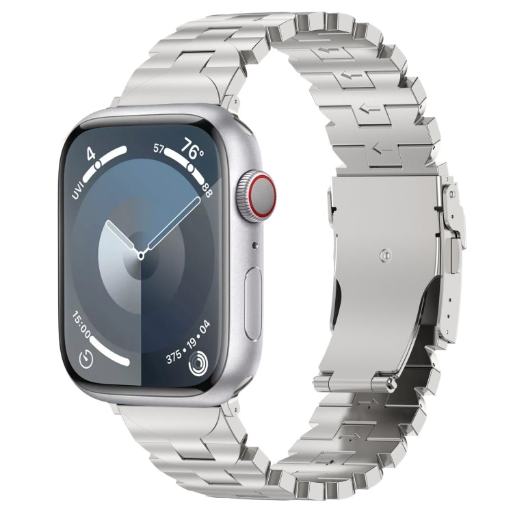 For Apple Watch Series 7 41mm Butterfly Type Titanium Steel Watch Band(Silver) - Watch Bands by PMC Jewellery | Online Shopping South Africa | PMC Jewellery