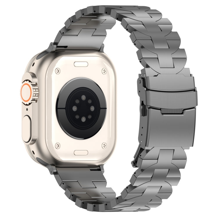 For Apple Watch Series 5 44mm Butterfly Type Titanium Steel Watch Band(Grey) - Watch Bands by PMC TechLife | Online Shopping South Africa | PMC TechLife