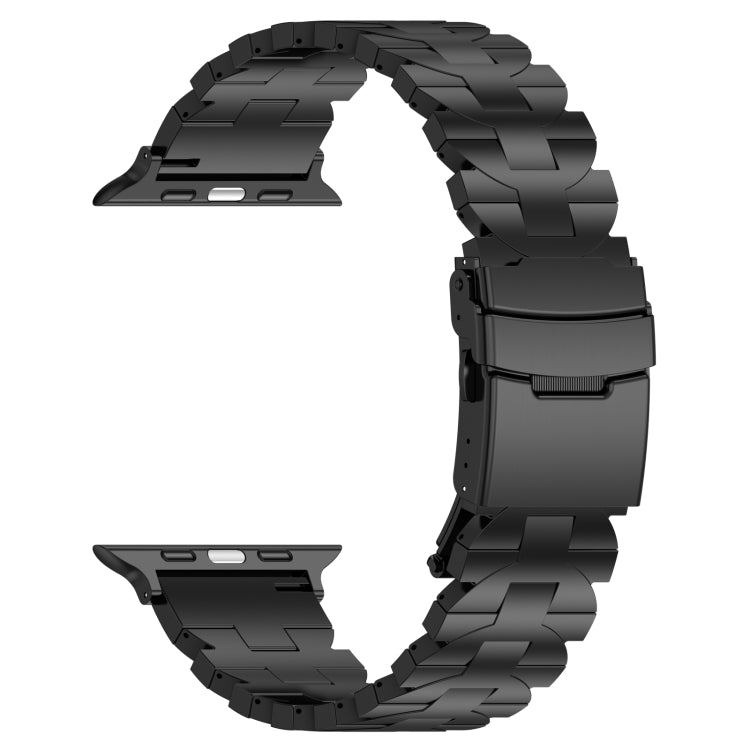 For Apple Watch Series 4 40mm Butterfly Type Titanium Steel Watch Band(Black) - Watch Bands by PMC TechLife | Online Shopping South Africa | PMC TechLife