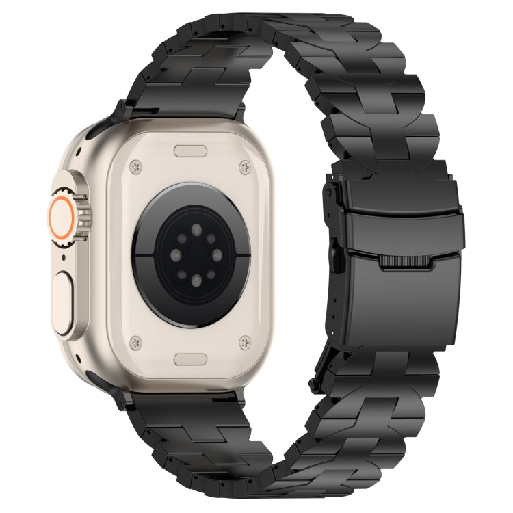 For Apple Watch Series 3 42mm Butterfly Type Titanium Steel Watch Band(Black) - Watch Bands by PMC TechLife | Online Shopping South Africa | PMC TechLife | Buy Now Pay Later Mobicred