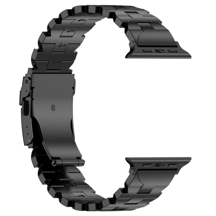 For Apple Watch Series 2 38mm Butterfly Type Titanium Steel Watch Band(Black) - Watch Bands by PMC TechLife | Online Shopping South Africa | PMC TechLife