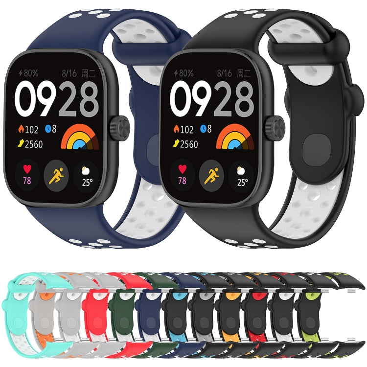 For Redmi Watch 4 Two Color Silicone Sports Watch Band(Red White) - Watch Bands by PMC TechLife | Online Shopping South Africa | PMC TechLife
