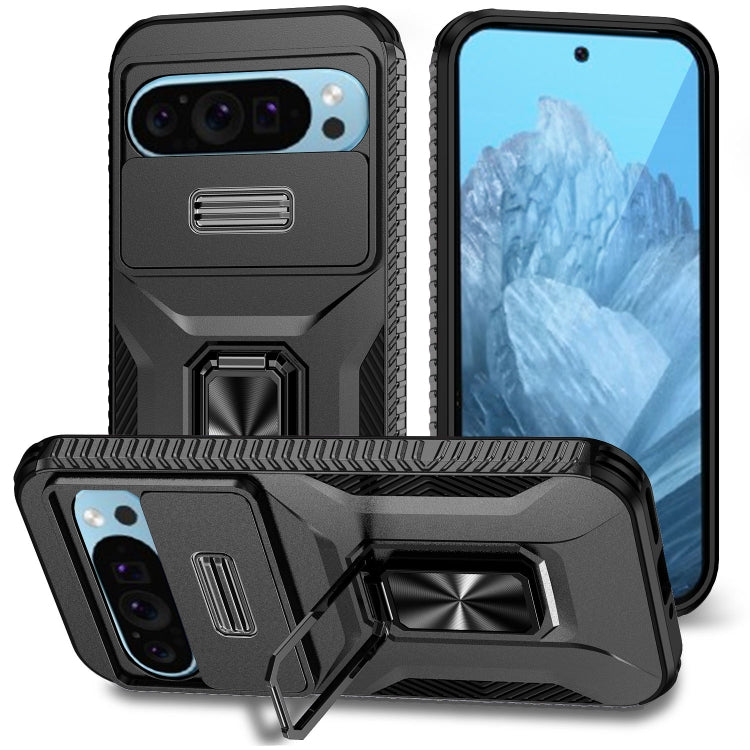 For Google Pixel 9 / Pixel 9 Pro Sliding Camshield Holder Phone Case(Black) - Google Cases by PMC Jewellery | Online Shopping South Africa | PMC Jewellery | Buy Now Pay Later Mobicred