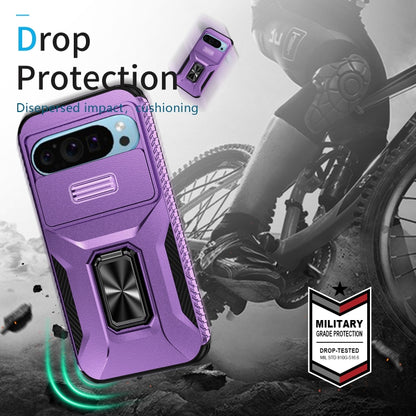 For Google Pixel 9 / Pixel 9 Pro Sliding Camshield Holder Phone Case(Purple) - Google Cases by PMC Jewellery | Online Shopping South Africa | PMC Jewellery | Buy Now Pay Later Mobicred