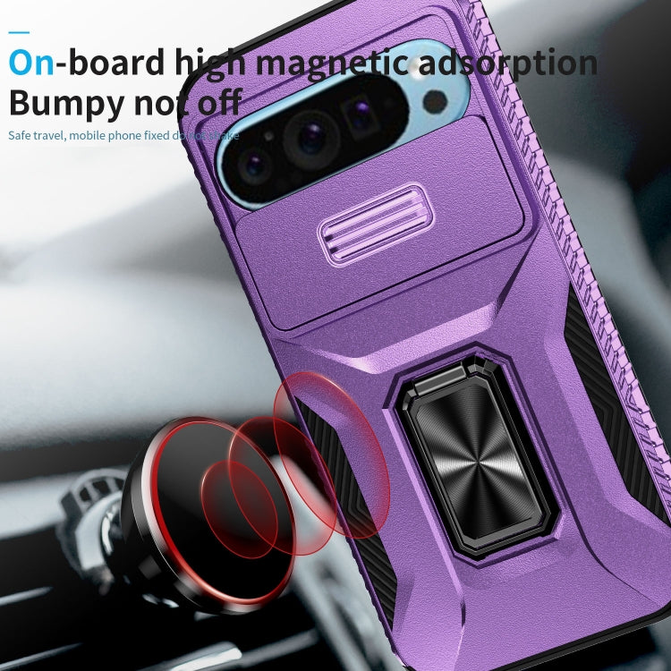 For Google Pixel 9 / Pixel 9 Pro Sliding Camshield Holder Phone Case(Purple) - Google Cases by PMC Jewellery | Online Shopping South Africa | PMC Jewellery | Buy Now Pay Later Mobicred