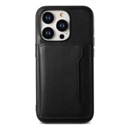 For iPhone 13 Pro Max Denior Cowhide Texture Leather MagSafe Detachable Wallet Phone Case(Black) - iPhone 13 Pro Max Cases by Denior | Online Shopping South Africa | PMC Jewellery | Buy Now Pay Later Mobicred